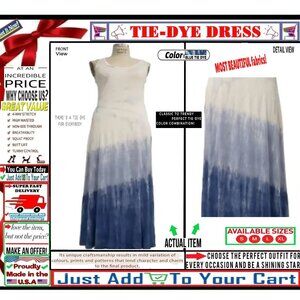 🛑 BULLY Tie Dye ➕🆒 DIP DYE Maxi DRESS Racerback Sleeveless💸BUY NOW‼️🟢